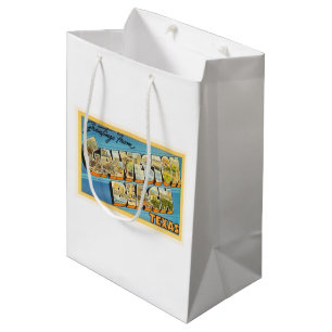 Galveston Beach Texas TX Vintage Travel Souvenir Medium Gift Bag
