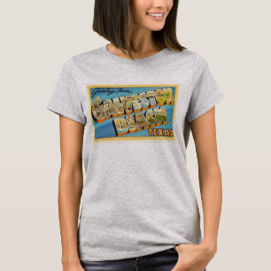 Galveston Beach Texas TX Vintage Travel Souvenir T-Shirt