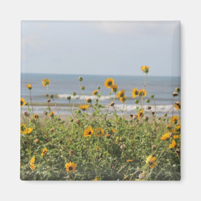 Galveston Island Beach Flowers Magnet (Front)