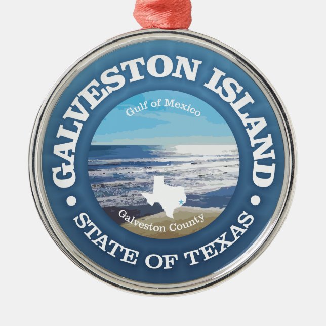 Galveston Island (C) Metal Tree Decoration (Front)