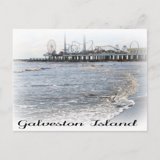 Galveston Island Pleasure Pier Postcard (Front)
