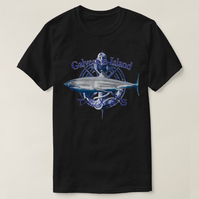 Galveston Island Teas Nautical Sailing Boating  T-Shirt (Design Front)