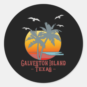 Galveston Island Texas Beach Classic Round Sticker