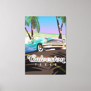 Galveston Island Texas USA map Canvas Print