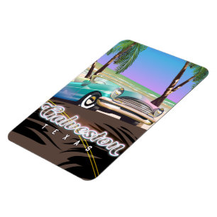 Galveston Island Texas USA map Magnet