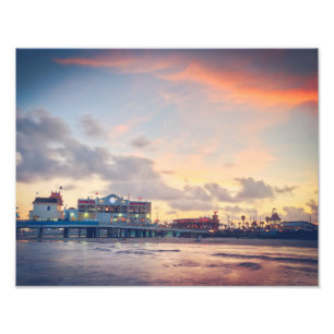 Galveston Pleasure Pier at Sunset Photo Print