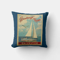 Galveston Sailboat Vintage Travel Texas