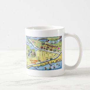Galveston Texas Cartoon Map Coffee Mug
