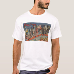 Galveston, Texas - Large Letter Scenes T-Shirt