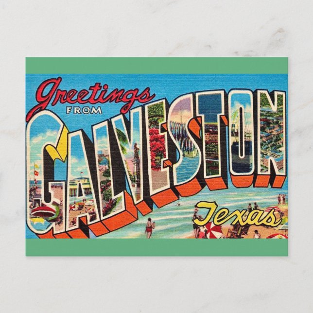 Galveston Texas Postcard (Front)