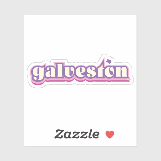 Galveston, Texas - retro, purple, pink (Sheet)