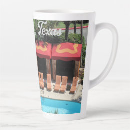 Galveston, Texas - San Luis Hotel Sundeck - Latte Mug