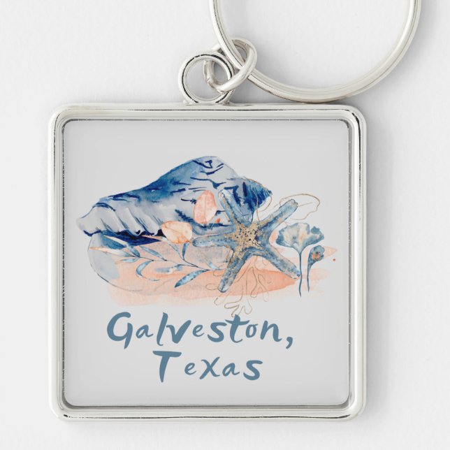 Galveston Texas Seashells  Key Ring (Front)
