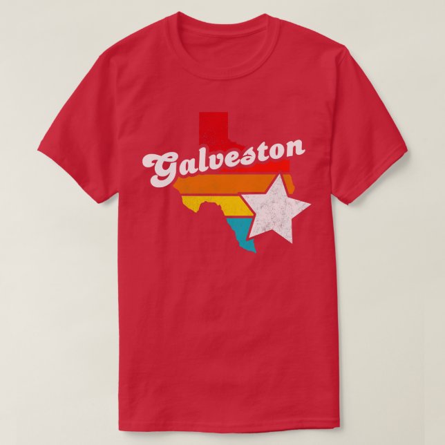 Galveston Texas Vintage Distressed Souvenir 2 T-Shirt (Design Front)