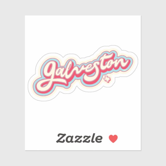 Galveston Texas vintage red, light blue (Sheet)