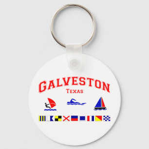 Galveston TX Signal Flags Key Ring