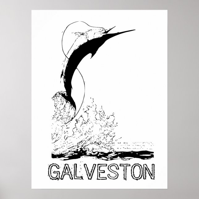 Galveston, TX Sportfishing Poster (Front)