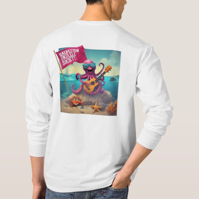 Galveston Ukulele GUS Long Sleeve Men’s T-shirt (Back)