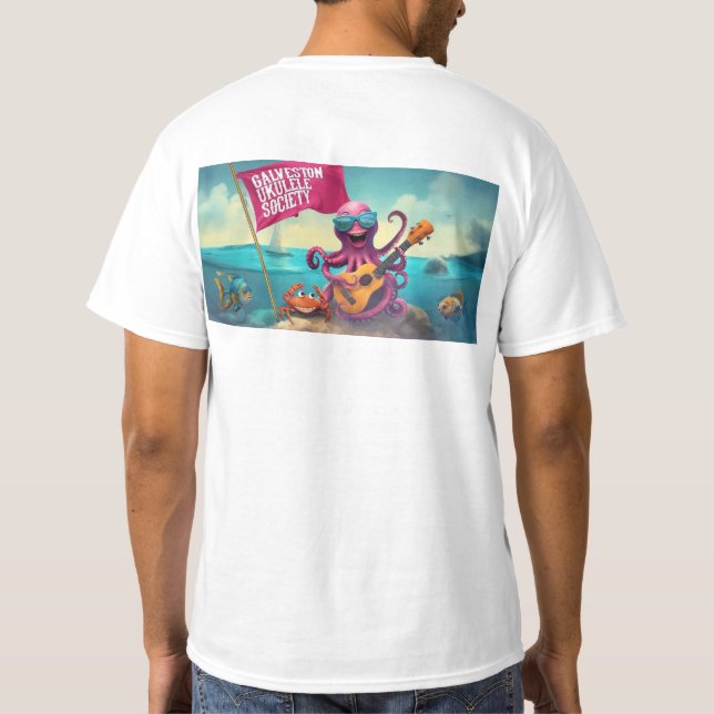 Galveston Ukulele Society GUS Men’s Banner t-shirt (Back)