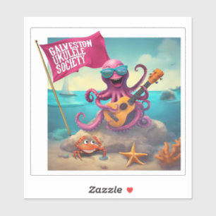 Galveston Ukulele Society GUS Square Sticker