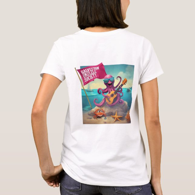 Galveston Ukulele Women’s T-shirt F&B Octopus (Back)