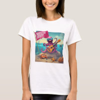Galveston Ukulele Women’s T-Shirt Octopus FrLarge
