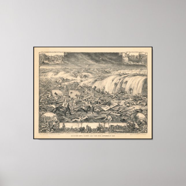 Galveston's Awful Calamity Gulf Tidal Wave (1900) Canvas Print (Front)