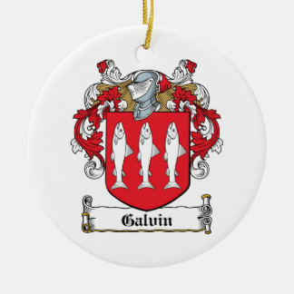 Galvin Family Crest Ceramic Tree Decoration