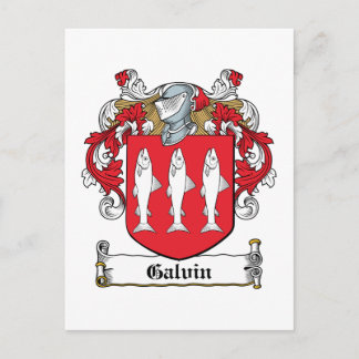 Galvin Family Crest Postcard