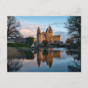 Galway cathedral reflected in water in Ireland Postcard