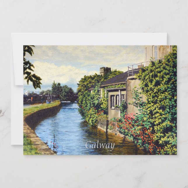 Galway City Ireland Scenic Canal View Card (Front)
