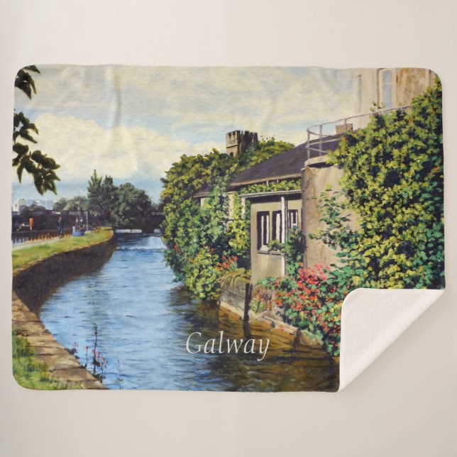 Galway City Ireland Scenic Canal View Sherpa Blanket (Front (Horizontal))