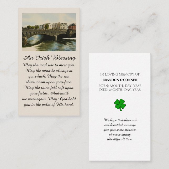 Galway Heartfelt Condolences Red Sienna Blue Business Card (Front/Back)