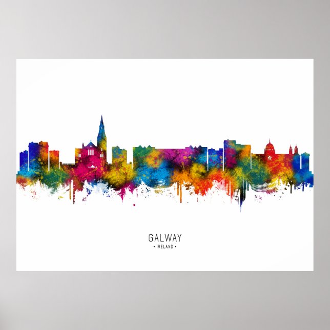 Galway Ireland Skyline Poster (Front)