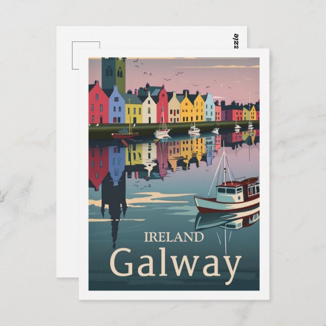 Galway Ireland Vintage Famous Travel Place Postcard (Front/Back)