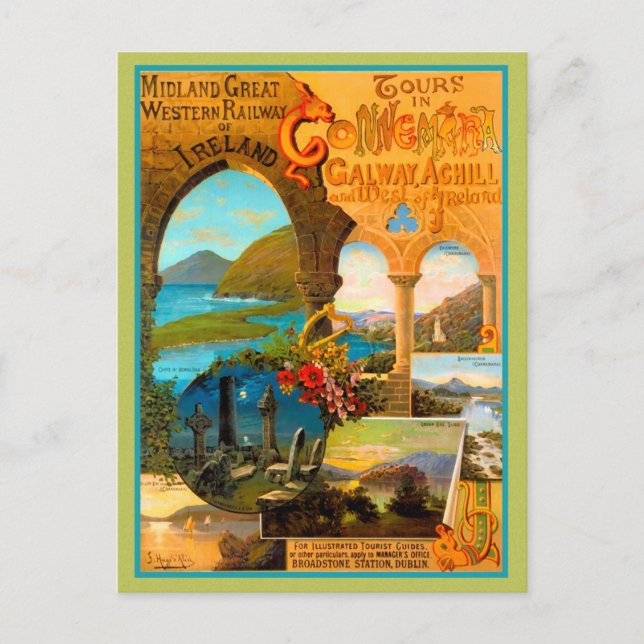 Galway Travel Poster Postcard (Front)