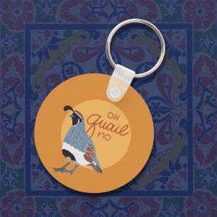 Gambel's Desert Quail Oh Quail No Funny Key Ring