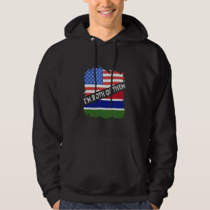 Gambia America Gambian Flag I'm Both Of Them Vinta Hoodie