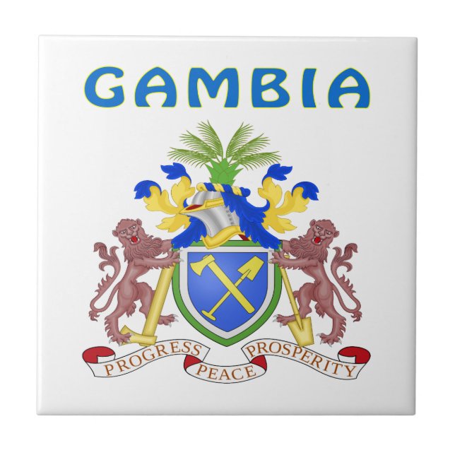 Gambia Coat Of Arms Tile (Front)