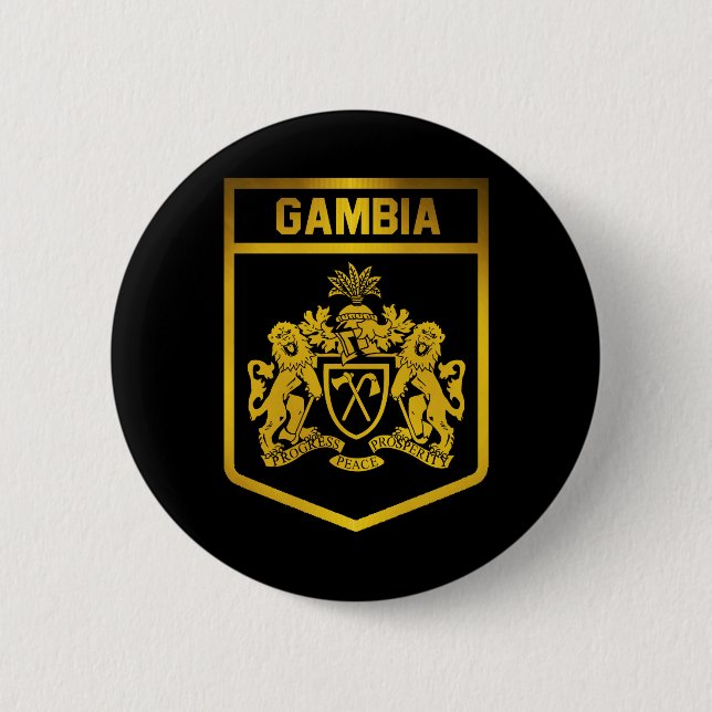 Gambia Emblem 6 Cm Round Badge (Front)