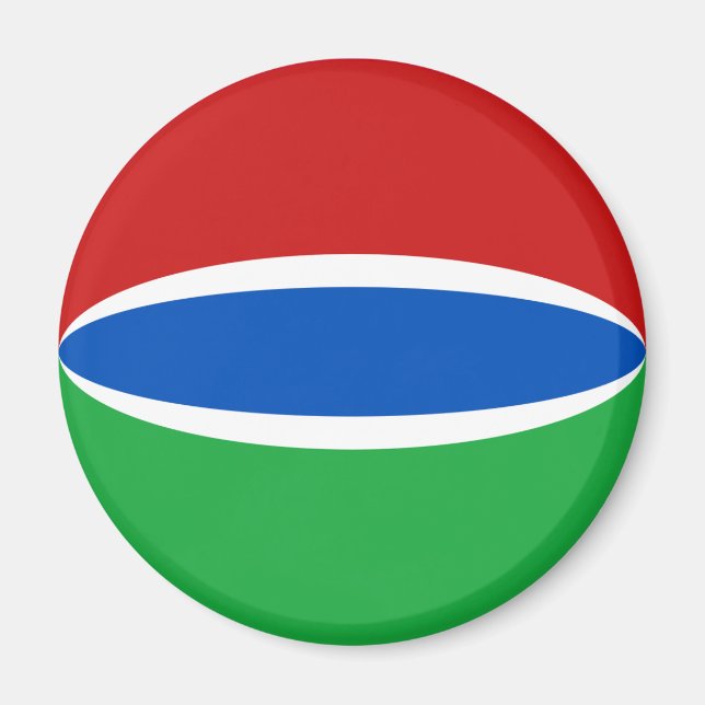 Gambia Fisheye Flag Magnet (Front)