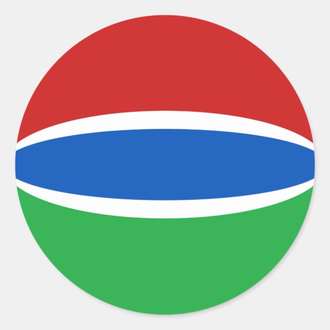 Gambia Fisheye Flag Sticker (Front)