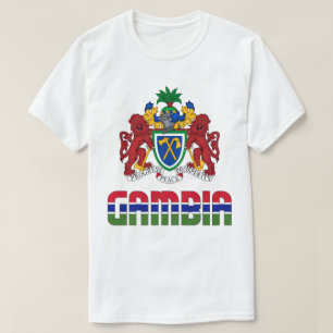 Gambia Flag and Coat Of Arms Patriotic T-Shirt