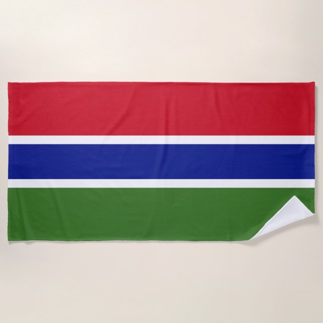 Gambia Flag Beach Towel (Front)