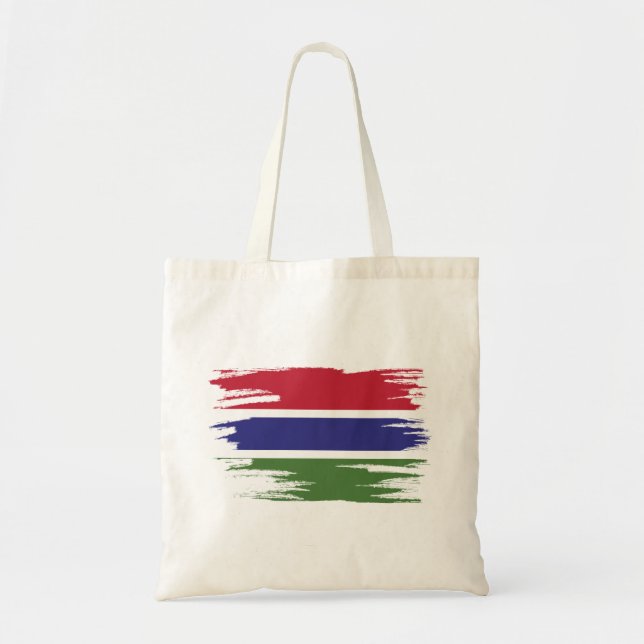 Gambia Flag Brush Art Tote Bag (Front)