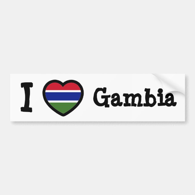 Gambia Flag Bumper Sticker (Front)