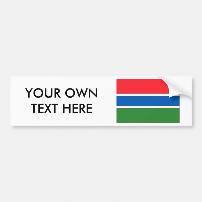 Gambia Flag Bumper Sticker (Front)