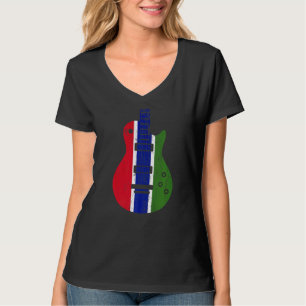 Gambia Flag Guitar Vintage Musician T-Shirt