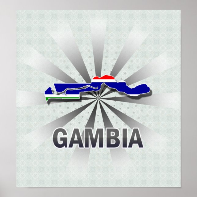 Gambia Flag Map 2.0 Poster (Front)