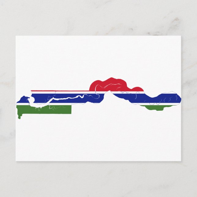 Gambia Flag Map GM Postcard (Front)